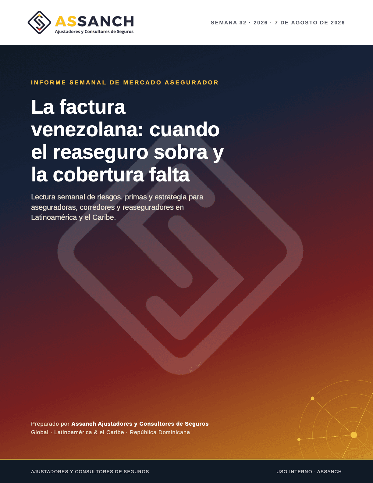 Portada del informe: La factura venezolana: cuando el reaseguro sobra y la cobertura falta