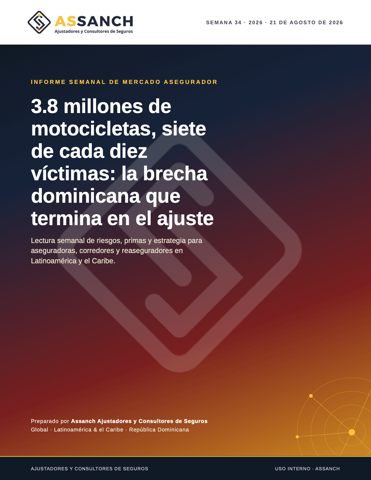 Portada del informe: 3.8 millones de motocicletas, siete de cada diez víctimas: la brecha dominicana que termina en el ajuste