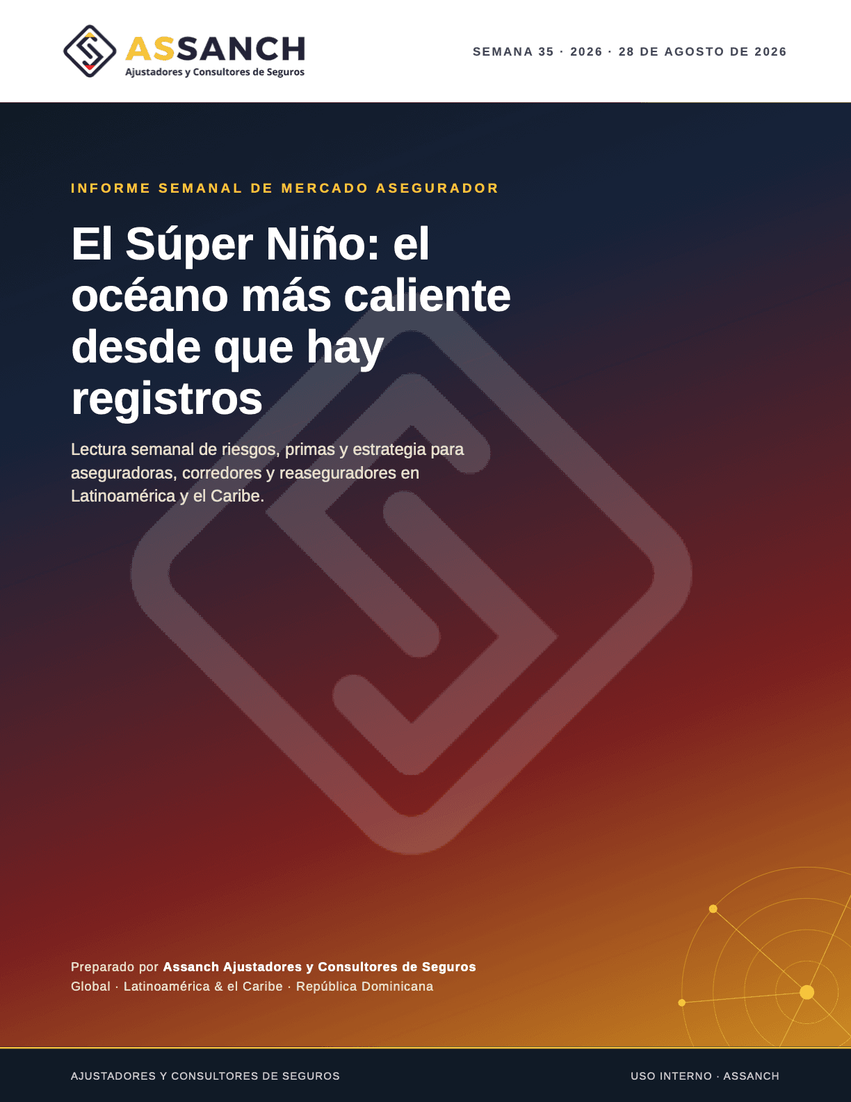 Portada del informe: El Súper Niño: el océano más caliente desde que hay registros