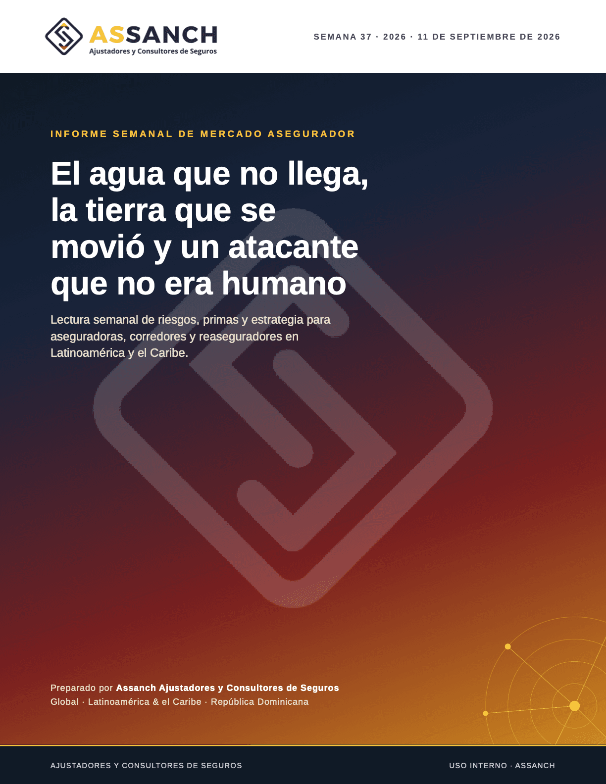 Portada del informe: El agua que no llega, la tierra que se movió y un atacante que no era humano