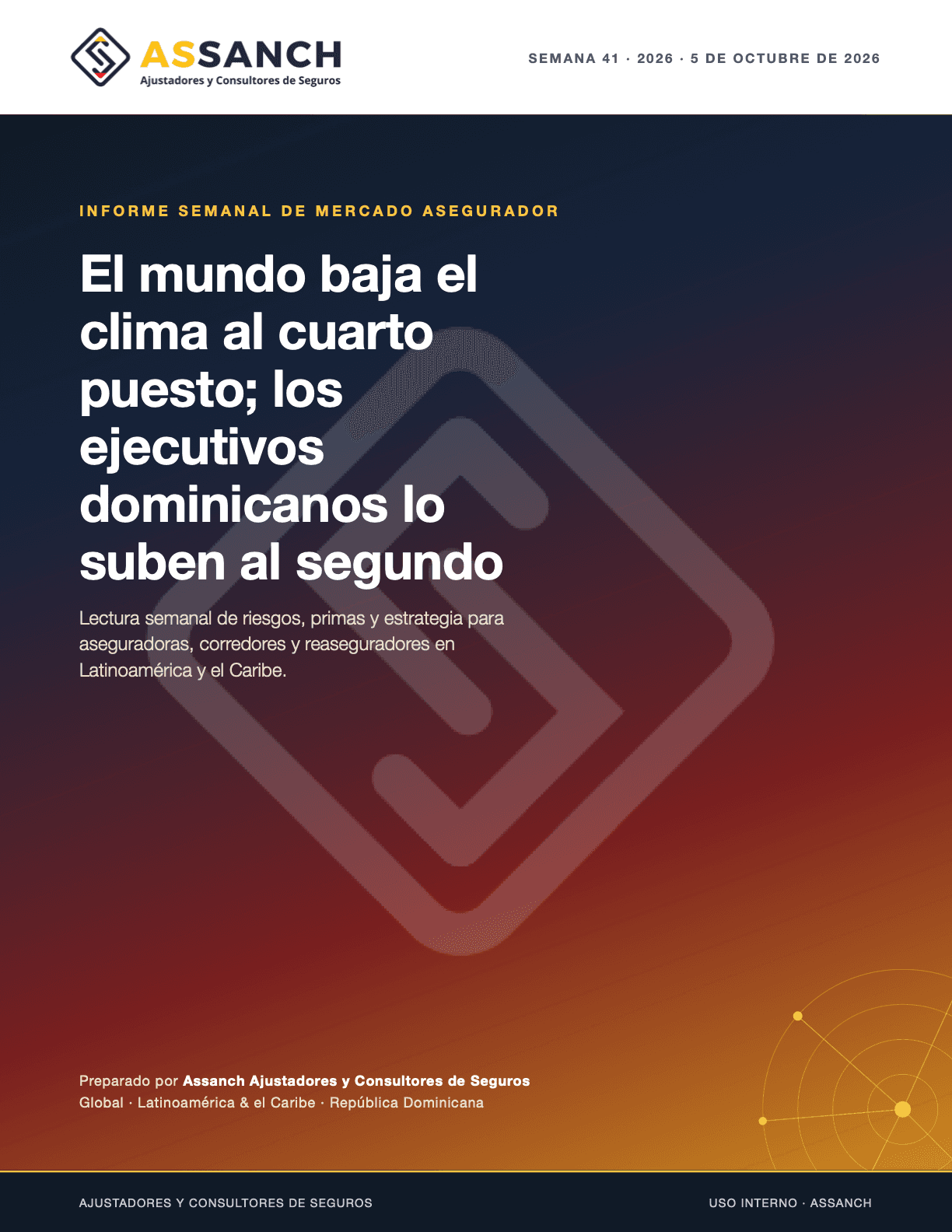 Portada del informe: El clima cayó al cuarto puesto en el mundo; los ejecutivos dominicanos lo sostienen en el segundo